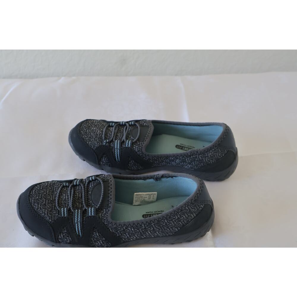 Athletic Works Comfort-Fit Memory Foam Slip-On Shoes Women’s 6 Gray/Black Knit